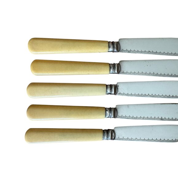Vintage Fish Seafood Cutlery Set With Lined Box 6 Knives 6 Forks Etched Details - Picture 10 of 16